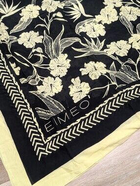 EIMEO botanica pareo shawl Sarong scarf cover up wrap Hibiscus bird of paradise